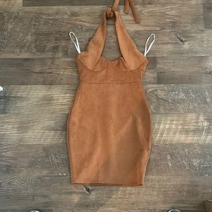 burnt orange mini dress